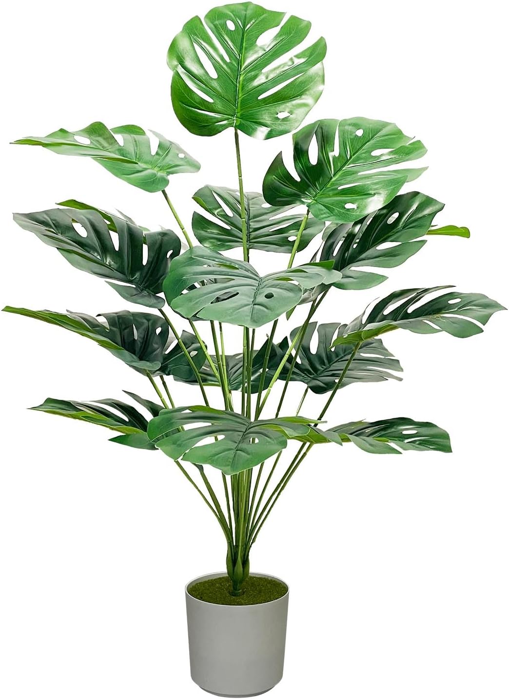 Artificial Plant Like Real Plastic Artificial Plants Large in Pot Artificial Palm Tree Fake Palm Tree Decoration Bathroom Living Room Bedroom Balcony Wedding Indoor Outdoor Decoration (75 cm, Green, Large Monstera)