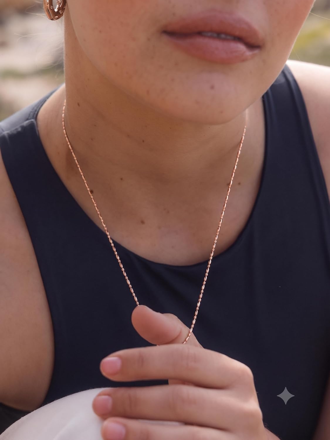 Purelei Moments Women's Necklace - Adjustable Pearl Link Necklace (45-50cm) Elegant Design for Capsule Looks - 18K Gold Plated Stainless Steel Rose Gold Plated or Silver – Bild 4