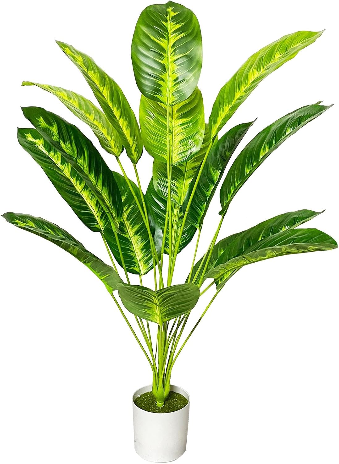 Artificial Plant Like Real Plastic Artificial Plants Large in Pot Artificial Palm Tree Fake Palm Tree Decoration Bathroom Living Room Bedroom Balcony Wedding Indoor Outdoor Decoration (80 cm Yellow Bird of Paradise)