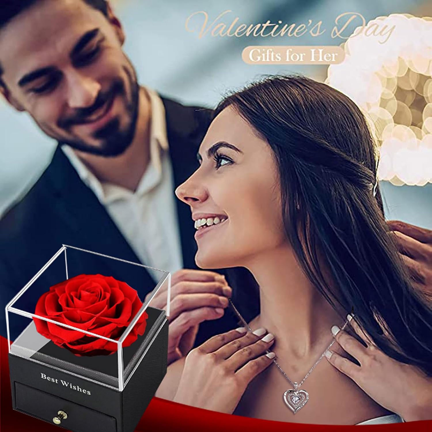 Eternal Roses, Preserved Real Flower Gift Box, Handmade Rose Box, Romantic Gift Box for Mother's Day, Christmas Day, Valentine's Day, Anniversary, Birthday, Marriage, Wife, Grandma, Women – Bild 6