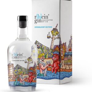R[h]eingin Tilly Düsseldorf Edition | with High-Quality Gift Packaging | 500 ml Single Bottle | 46% Vol | Handcrafted Dry Gin | High-Quality Gin | Gift Idea for Düsseldorf Lovers