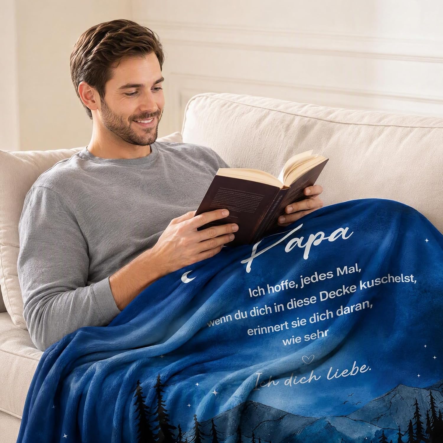 Papa Geschenk Weihnachten Vatertag Geburtstag Decke vo Tochter Sohn – Bild 6