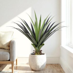 Artificial Agave Large 90 cm, Small Artificial Plants with Spikes, Artificial Plant for Living Room, Home, Office, Balcony, Garden, Porch, Patio, Indoor and Outdoor Decoration (Pack of 1)