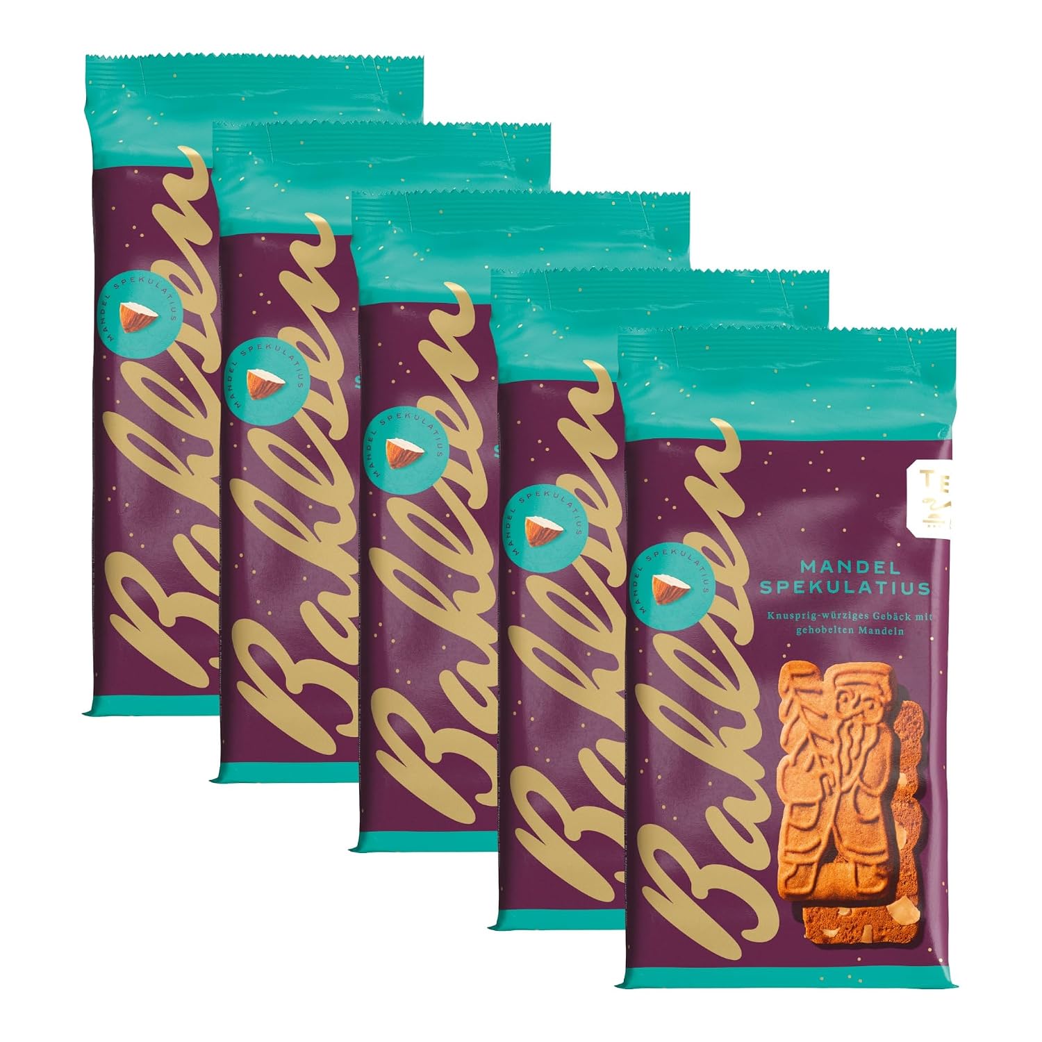 Bahlsen Almond Speculatius 200 g | Crispy Spicy Christmas Pastries for Enjoyable Moments (Pack of 5)