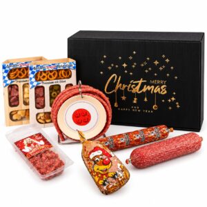 Wurstbaron Large Gift Box for Christmas with our Sausage Cable Drum, Snacks and Salami Specialities, Christmas Gift Box in Elegant Design