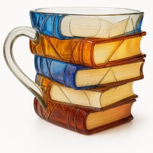Book Cup 3D Book Cup Glass Books Cup