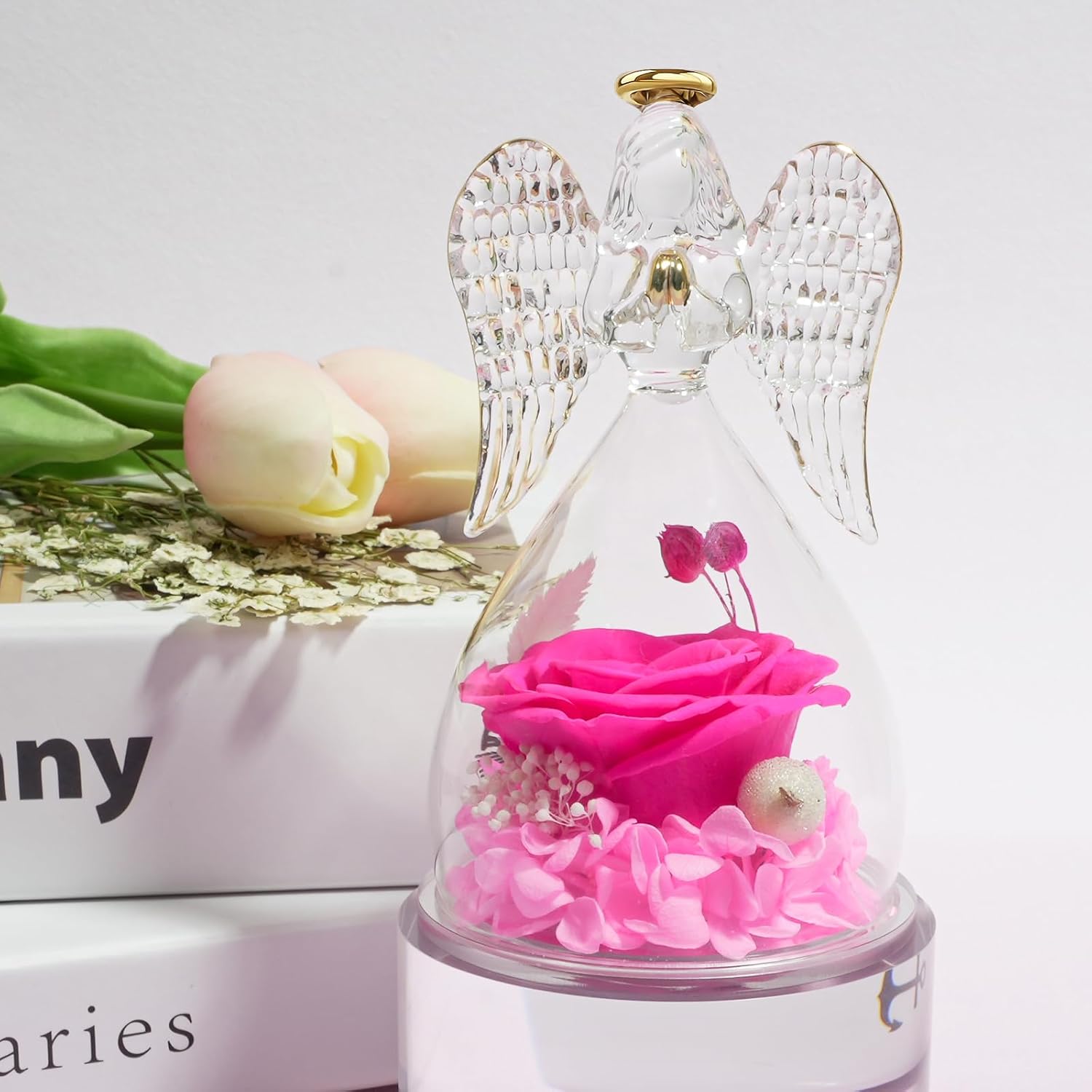 Miofula Eternal Rose Gifts for Women, Angel Figure Birthday Gift for Mum, Flowers Guardian Angel Women Gift, Infinity Roses Gifts for Mum, Mother, Grandma, Girlfriend, Gift, Anniversary, Christmas – Bild 3