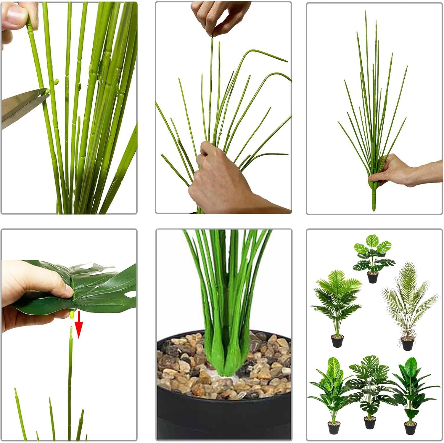 Artificial Plants in Pot, Plastic, Artificial Tropical Plants, Green Leaves with Stems and Pots, Green Plant, Fake Plants for Home, Office Plant Decoration (80 cm, Green Bird of Paradise) – Bild 7