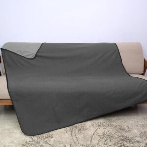 Kritter Planet Waterproof Blanket, Washable Dog Blanket, Cat Blanket, Sofa Blanket, Bedspread, Sofa Protection, Dog Cuddly Blanket, Waterproof for Sofa, Bed, Couch, Car, L Blanket, 130 x 150 cm, Grey