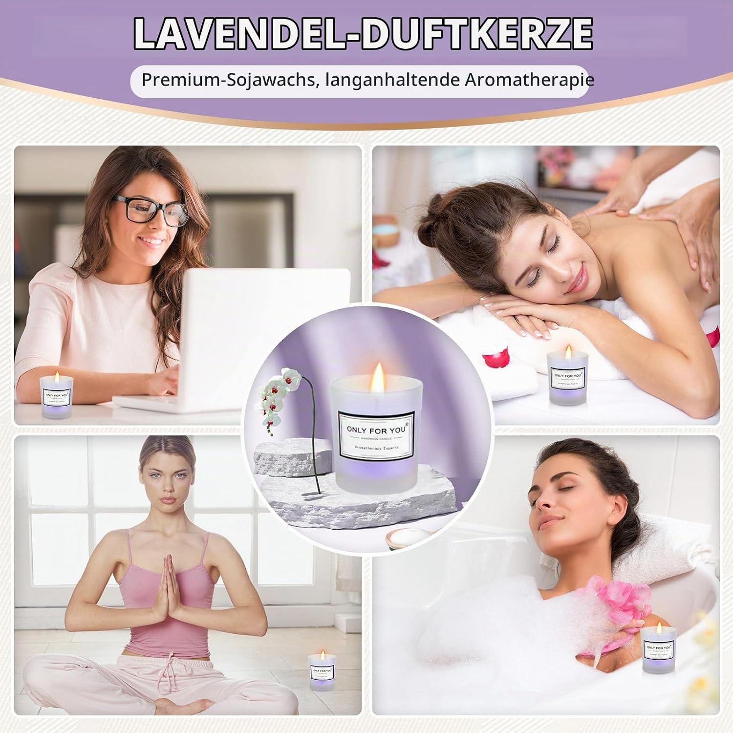 Gifts for Women, Birthday Gift for Women, Girlfriend, Scented Candles, Christmas Gift Set for Girlfriend, Cup Jewellery Box, Small Gift Box for Wife, Mum, Sister, Valentine's Day (Purple) – Bild 5