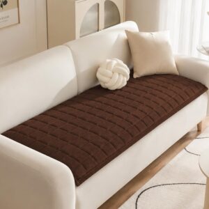 Sofa Cover Soft Sofa Blanket Non-Slip Universal Brown 70 cm x 180 cm