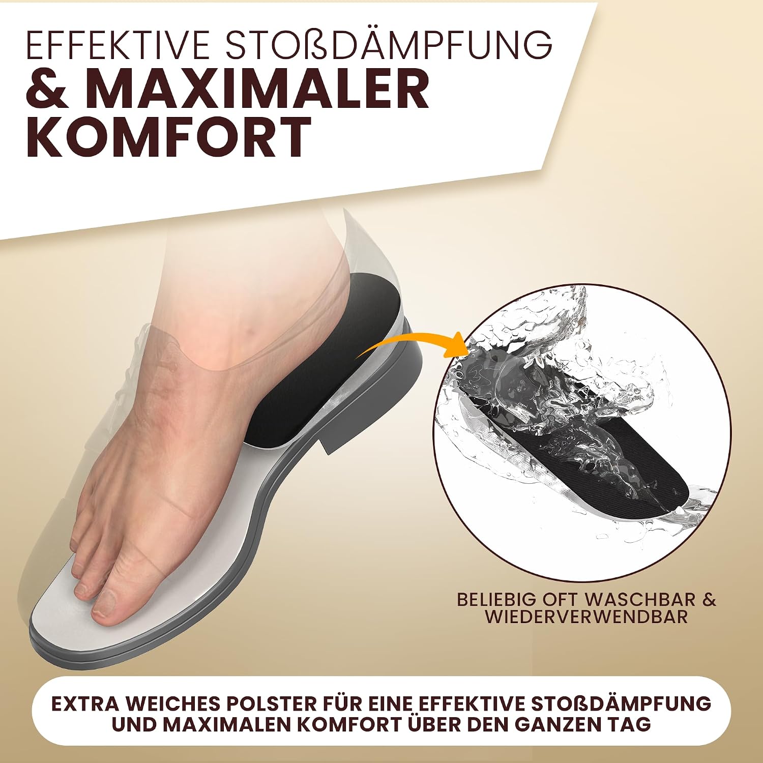 Fersenfreund© Premium Shoe Insoles Raiser – The Original – Heel Wedge Shoe Raiser Insoles That Make Larger Gel Shoe Insoles Increase Height Increase Insoles – Men's 2.5 cm – Bild 5