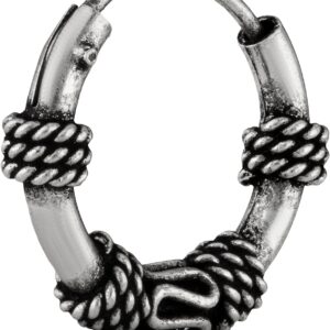 NKlaus Single Celtic Creole Earrings 925 Silver 12 mm, 14 mm or 16.7 mm Viking Gothic Single Earring