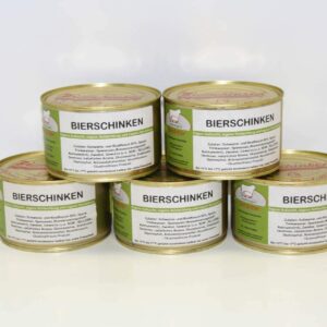 Beer Ham 5 x 400 g Canned Sausage, Value Set, Storage Set Landmetzgerei Sandritter