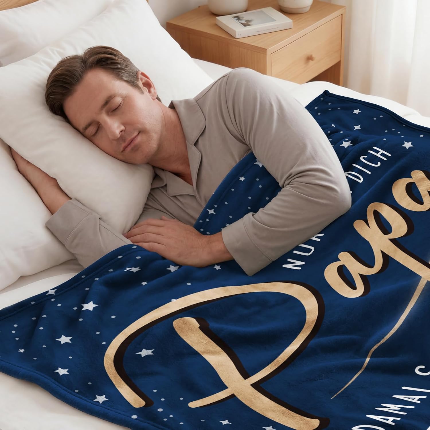 Papa Geburtstagsgeschenk - Kuscheldecke mit Spruch, Papa Geschenk – Bild 7