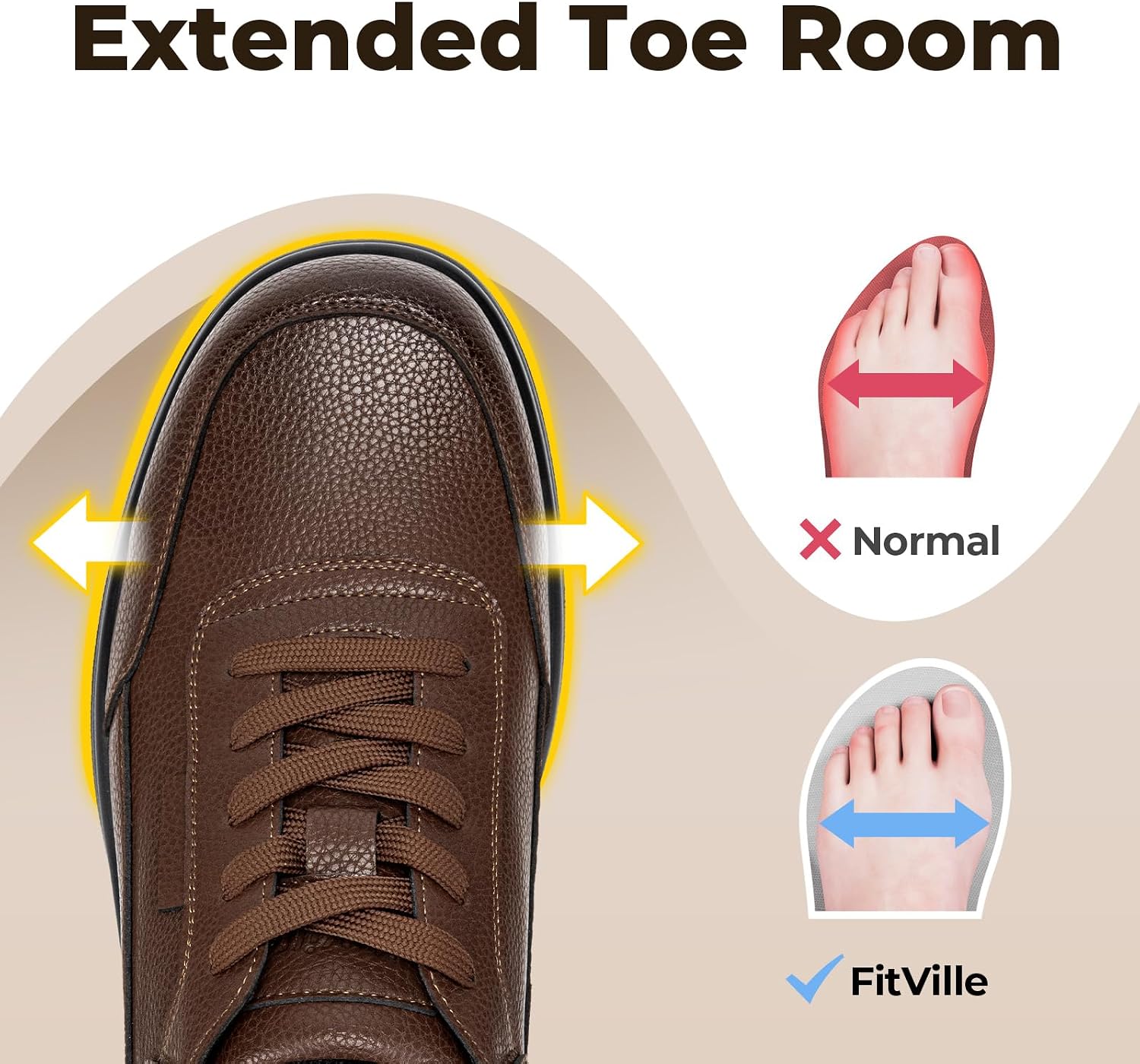 FitVille Extra Wide Suit Shoes Oxford Shoes Men – Bild 3