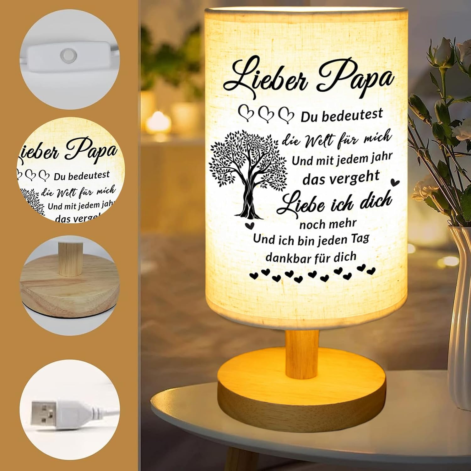 Prstenly gifts for dad, birthday gifts for dad, table lamp – Bild 7