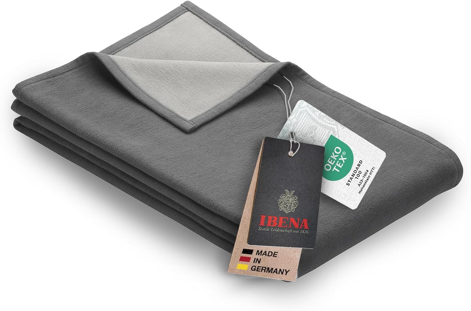 Ibena Stockholm Plain Blanket with GOTS Certificate