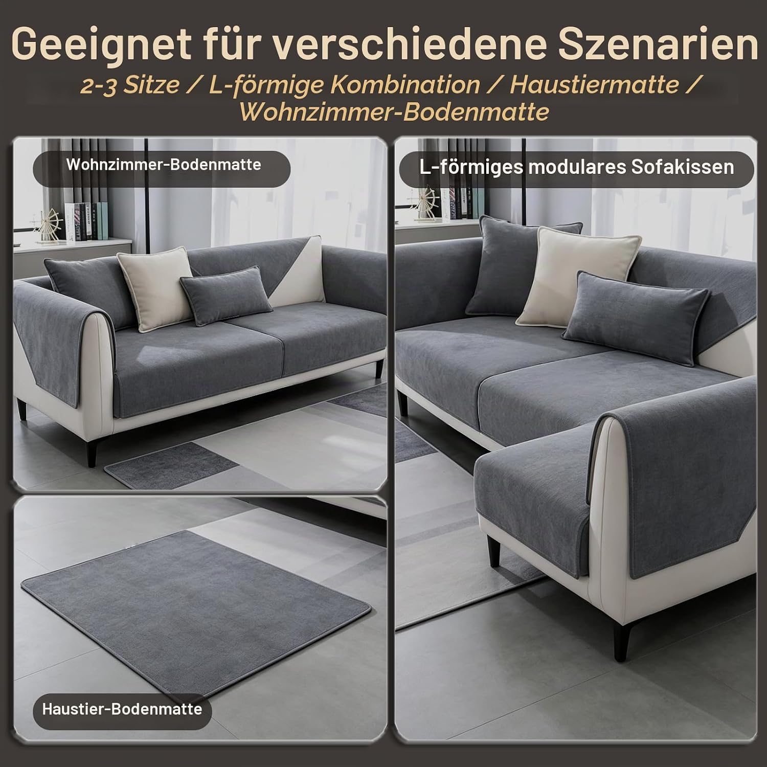 Sofa Cover, Sofa Cover, Sofa Covers for Seat, Sofa Protector Non-Slip, Sofa Cover, Sofa Protection, Cat Dog, Sofa Throw, Couch Cover, U-Shape L Shape for 1 2 3 4 Seater Sofa 70 x 150 cm – Bild 6