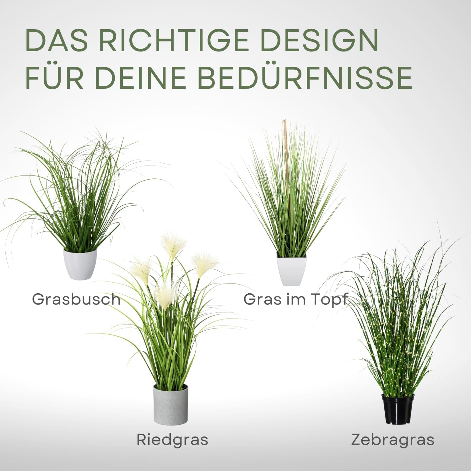 Large Artificial Grass Bush 90 cm in White Plastic Pot I Lifelike Decorative Grass in Pot White I Decorative Grass for Indoor I High-Quality Decorative Plant I Privacy Screen Decorative Artificial Plant – Bild 6
