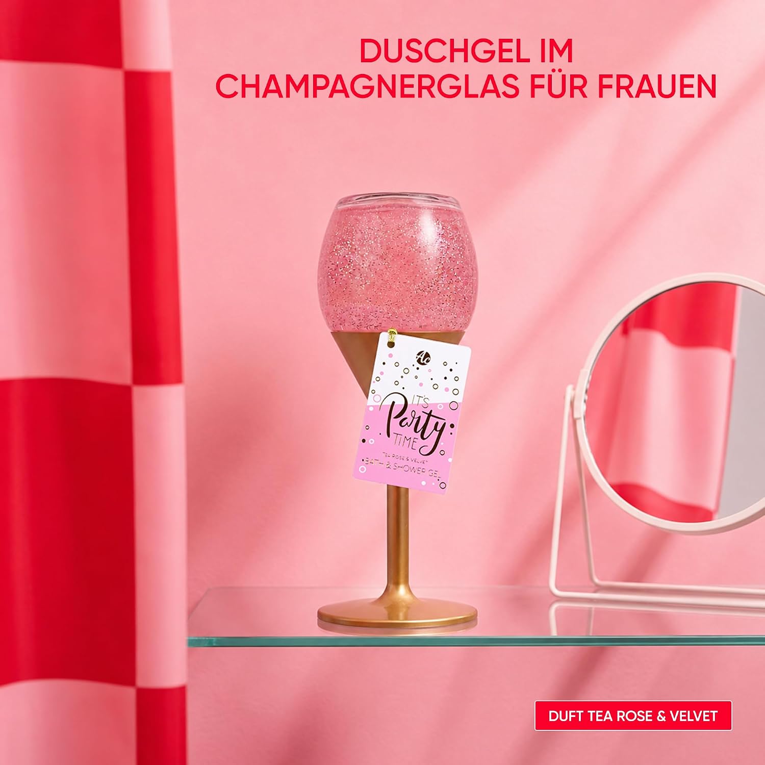 Accentra Let's Celebrate Shower Gel in Champagne Glass Effect Tea Rose & Velvet – Bild 2