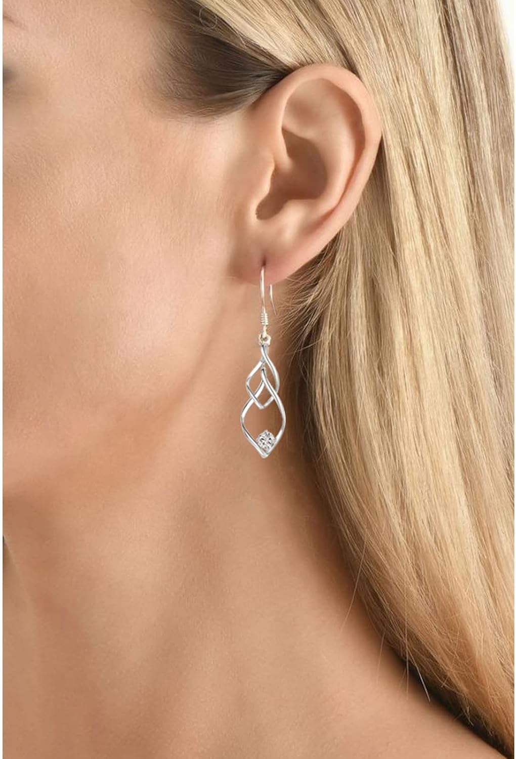 Earrings Silver 925 Gold Stud Earrings for Women Men Girls, Earrings with 5A Cubic Zirconia, Hanging Earrings – Bild 3