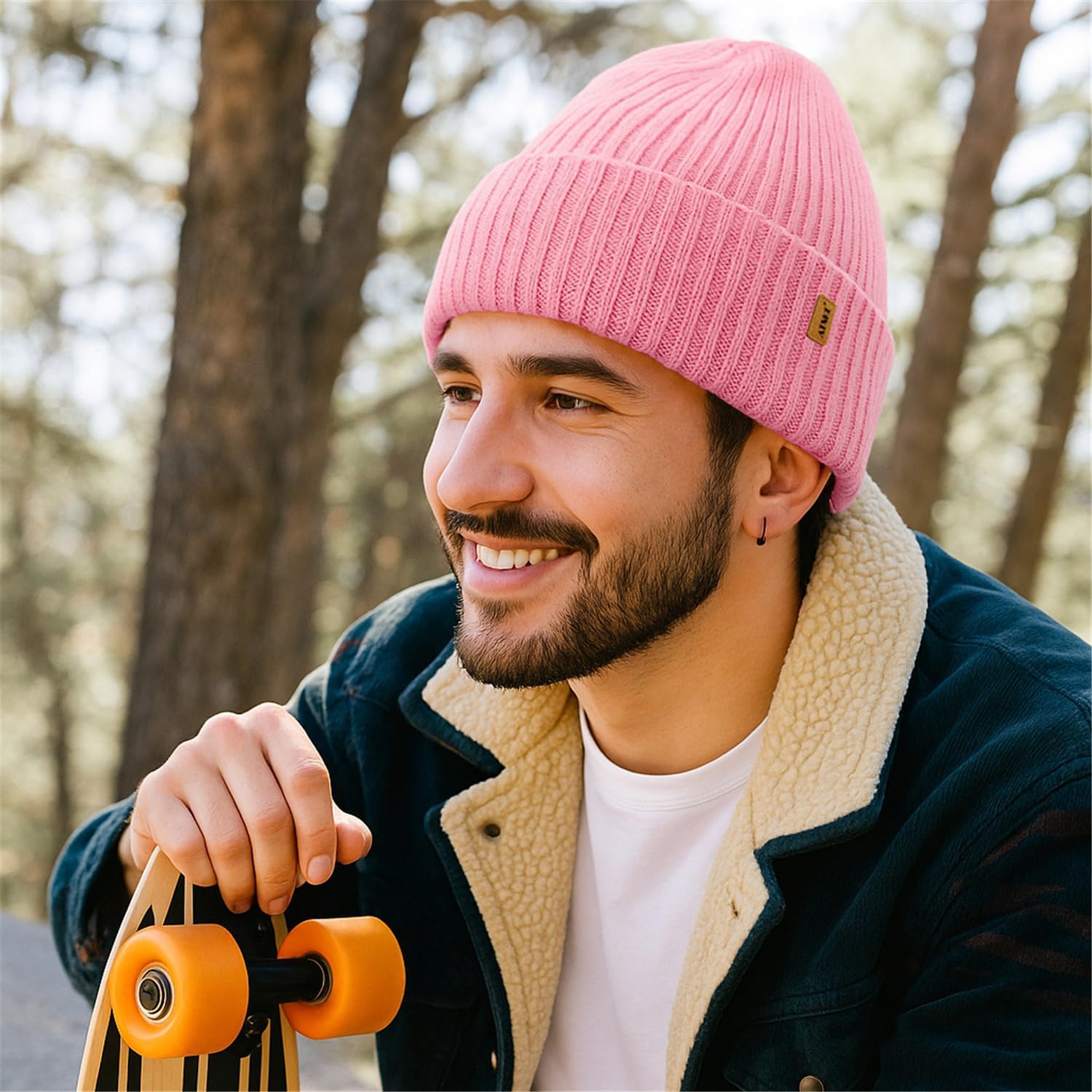 ATNKE Knitted Beanie Hat for Men and Women, Winter Soft Cuffs, Wooly, Stretchy, Thick, Warm, Fleece, Lined, Skull Hat, Everyday Gifts – Bild 7