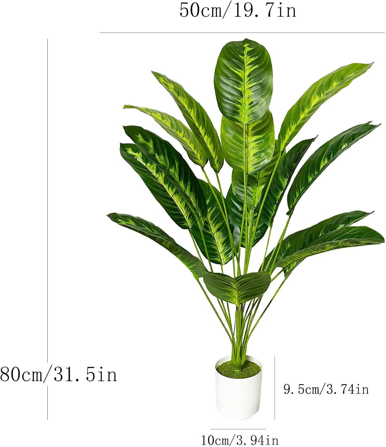 Artificial Plant Like Real Plastic Artificial Plants Large in Pot Artificial Palm Tree Fake Palm Tree Decoration Bathroom Living Room Bedroom Balcony Wedding Indoor Outdoor Decoration (80 cm Yellow Bird of Paradise) – Bild 2