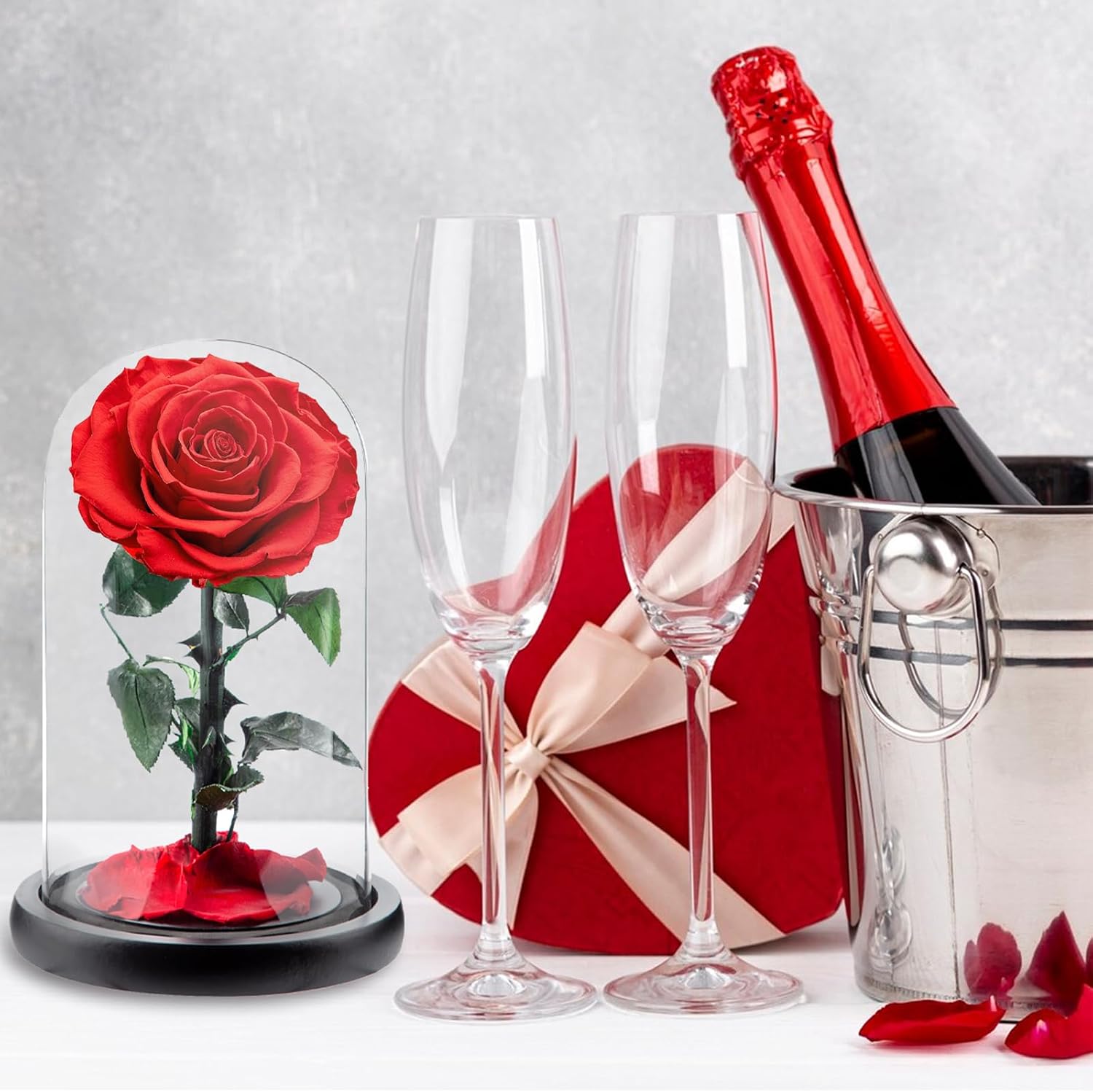 Real Eternal Premium Rose in Glass Dome for Mum, Infinity Rose – Bild 4
