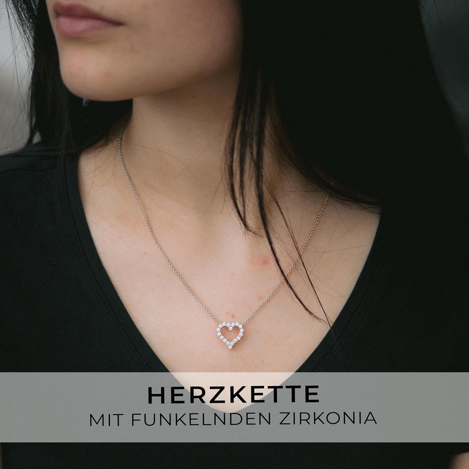 'Heart Chain with Heart Pendant Gift Girlfriend Heart Necklace 925 Sterling Silver Valentine's Day Gifts for Her, Engraved in Luxury Case "I Love You Personalised COMB08 -2, Sterling Silver – Bild 3