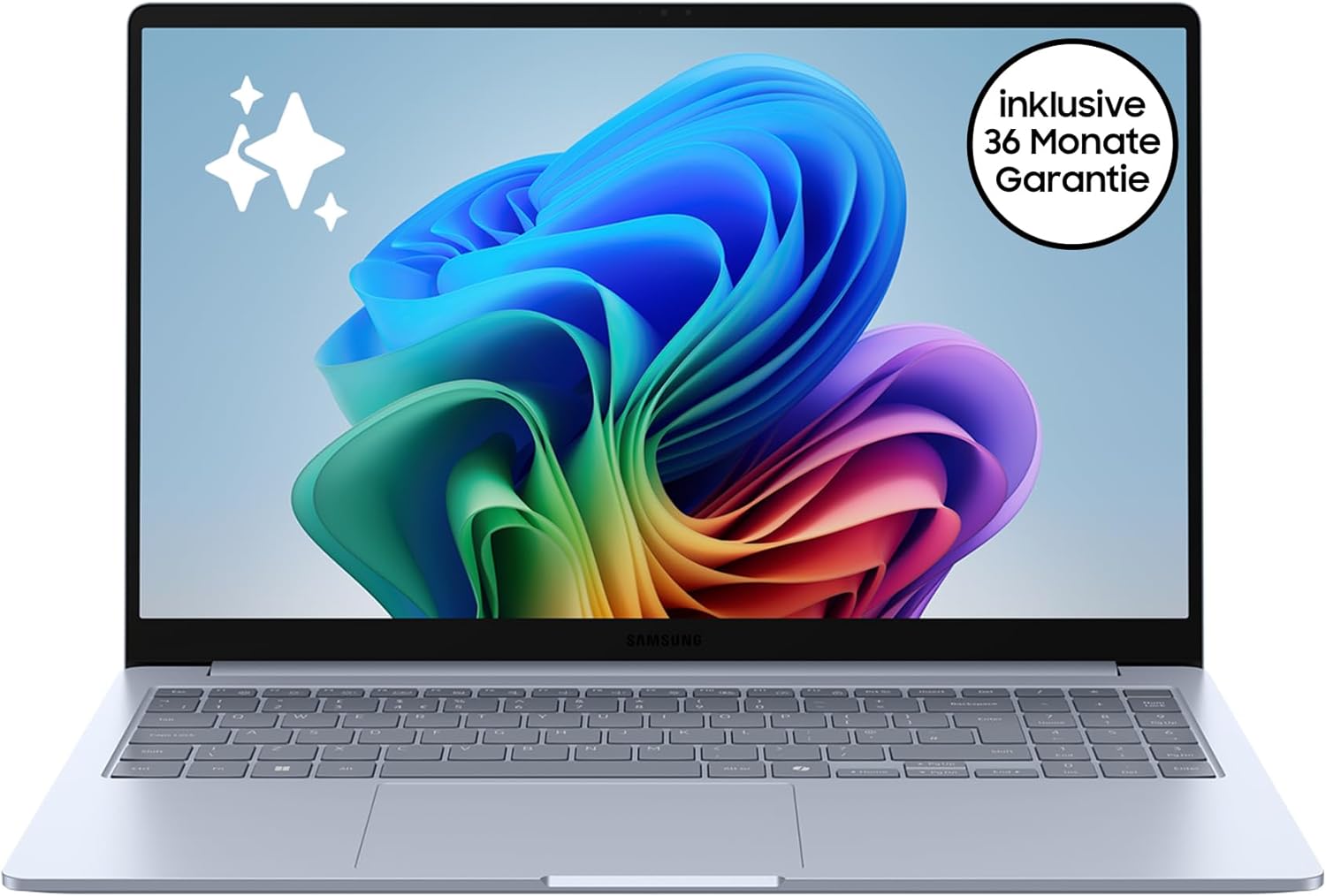 Samsung Galaxy Book4 Edge AI Laptop, 15.6 Inch Display, 16GB RAM, Snapdragon X Plus Processor, Notebook 512GB Memory, Copilot+ PC, Sapphire Blue