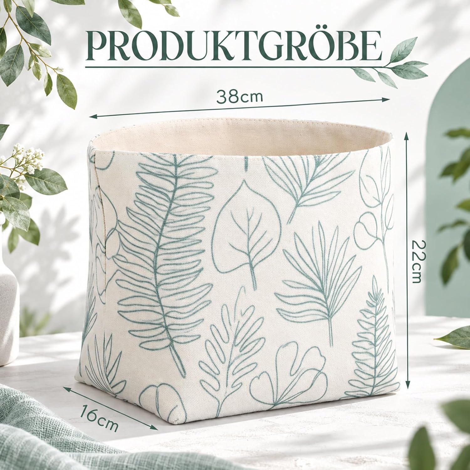 Xuniea Fabric Bread Basket, Gift Basket, Bread Bag with Leaf Pattern – Bild 2