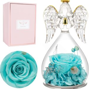 Miofula Eternal Rose Gifts for Women, Angel Figure Birthday Gift for Mum, Flowers Guardian Angel Women Gift, Infinity Rose Gifts for Mum, Mother, Grandma, Girlfriend, Gift, Anniversary, Christmas
