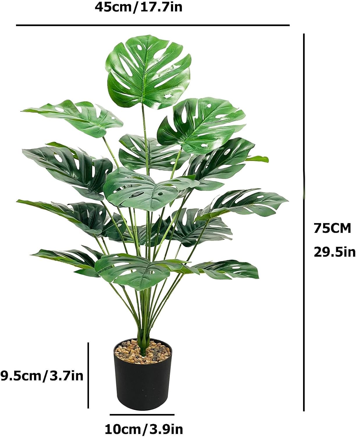 Artificial Areca Palm Tree, Artificial Palm Tree, Large, Tropical Artificial Plants Like Real, Artificial Plants in Pot for Indoor Outdoor Use Home Office Garden Modern Decoration (75 cm, – Bild 2