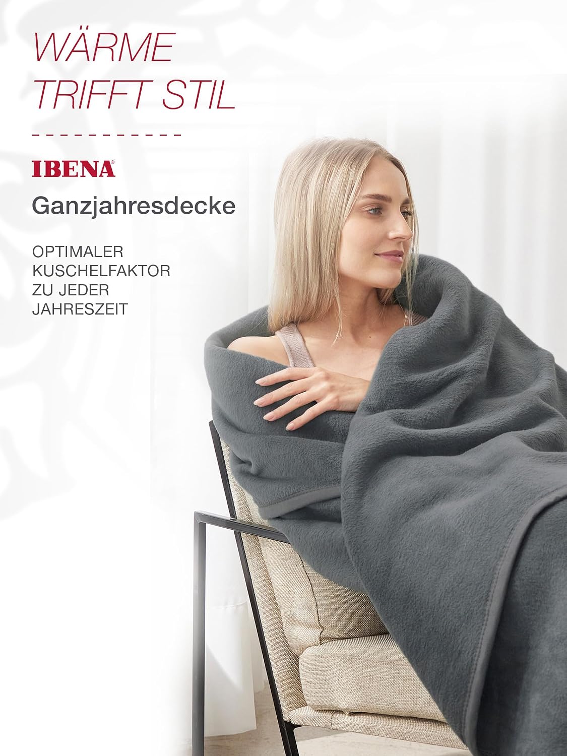 Ibena Cuddly Blanket / Bedspread / Wool Blanket, 150 x 200 cm – Bild 4