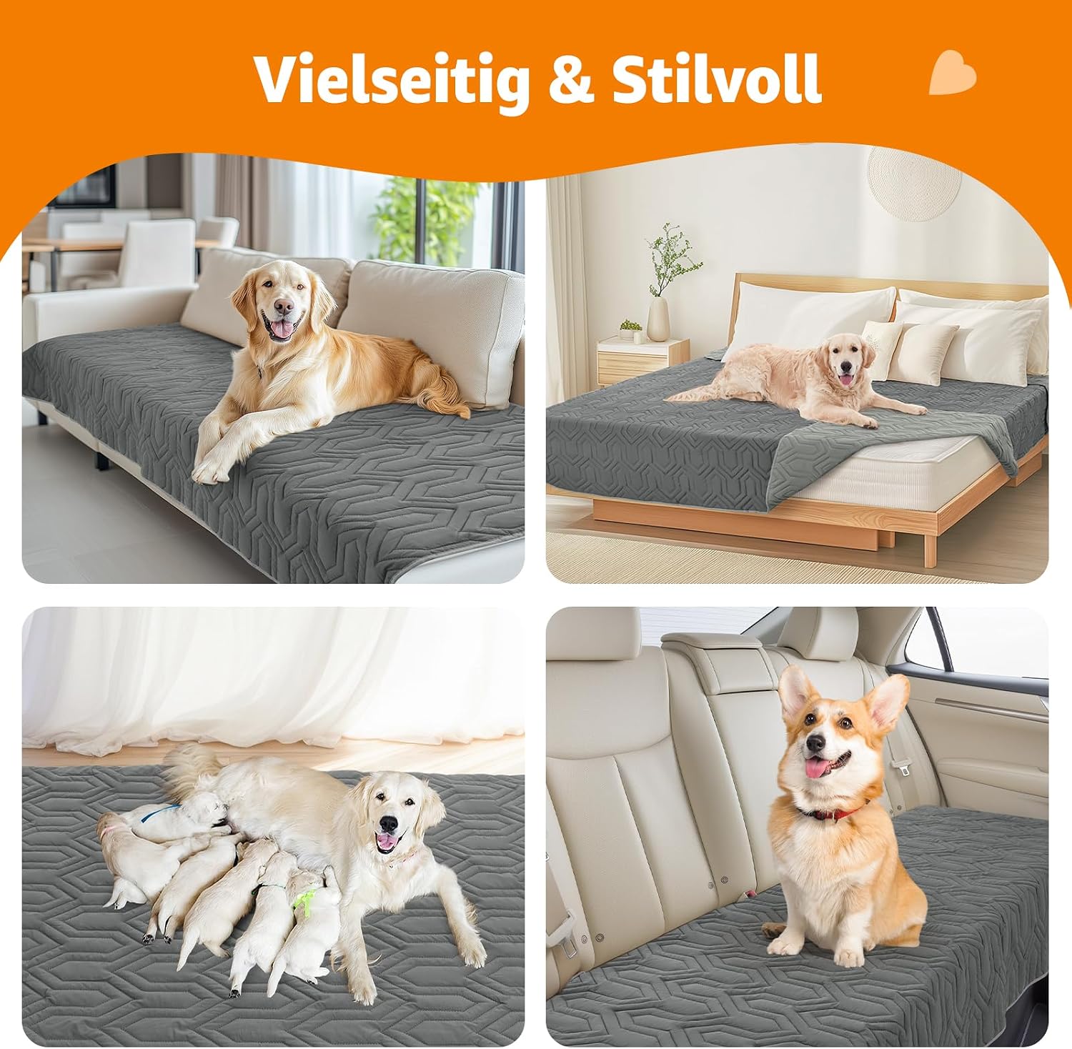 PICK FOR LIFE 97 x 190 cm Waterproof Dog Blanket, Washable Pet Blanket for Sofa and Bed, Reversible Blanket for Dogs and Cats, Suitable for Indoor and Outdoor Use – Bild 6