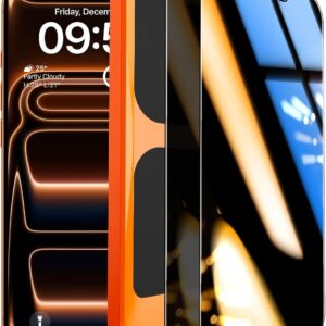 Tocol Tempered Glass Screen Protector for iPhone 17 Pro, Easy to Install