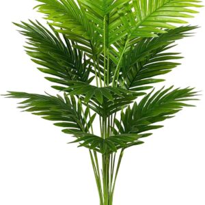 Artificial Plants in Pot, Large Artificial Plant, Plastic Palm Tree Like Real with Plastic Flower Pot, Fake Plant Decor for Living Room, Balcony, Bedroom, Office, Indoor (80 cm, Green Palm)