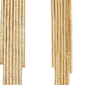 Adramata Earrings Gold Hanging Hypoallergenic Stainless Steel Post Drop Earrings Women’s Earrings Long Hanging Tassels Statement Earrings Gifts for Women Girls Drop Earrings Gold Ladies