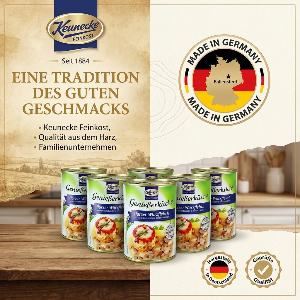 Keunecke Seasoning Meat 400 g Tin Resin Meat Specialty with Cookbook – Bild 3