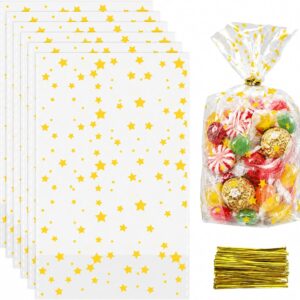 Yahusuhil Pack of 50 Christmas Cookie Bags, Transparent OPP