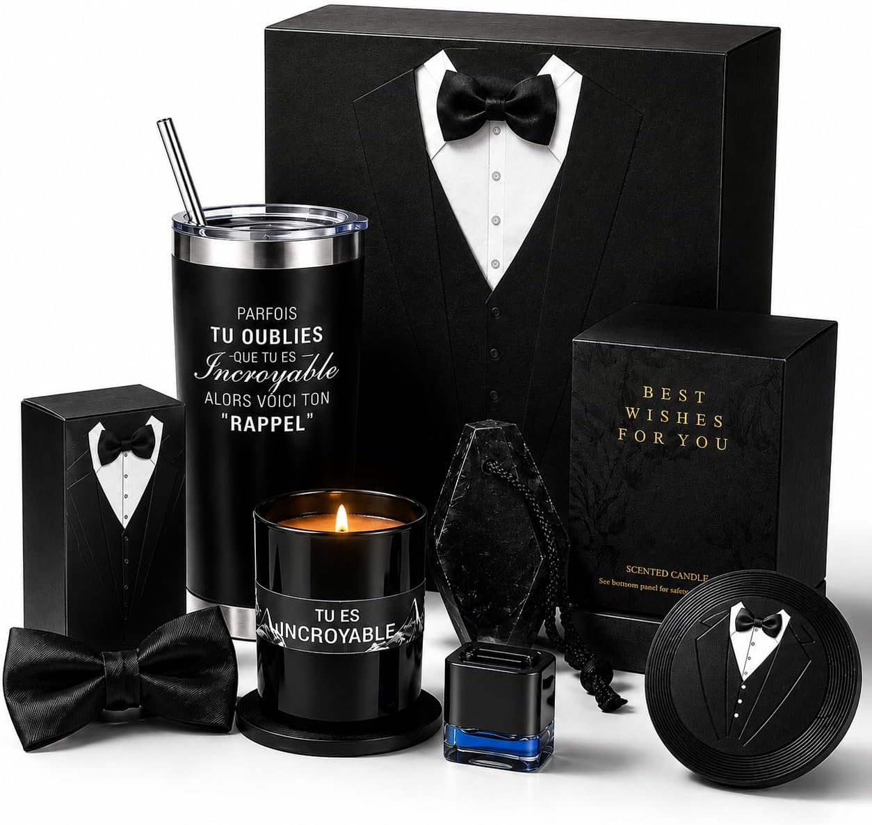 Gift for Men - Luxury Men's Gift Set with Mug, Scented Candle - Birthday Gift for Dad, Boyfriend, Husband, Brother