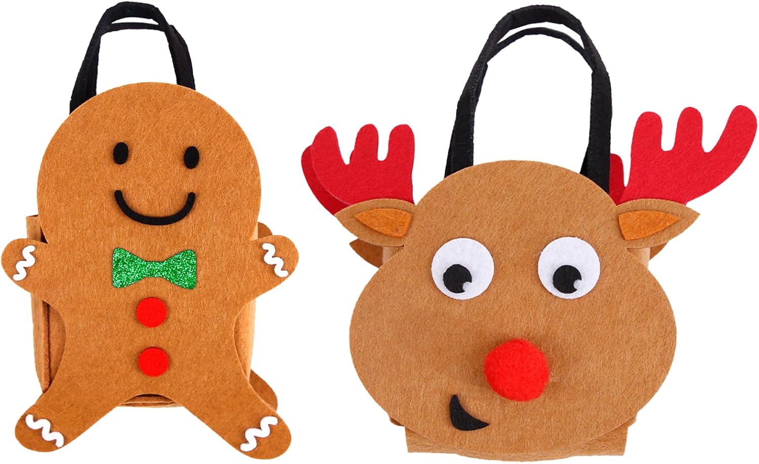 Christmas Cookie Storage - Pack of 2 Reusable Christmas - Christmas Candy Bags with Carry Handles | for Pastries, Biscuits, Food, Chocolate Lollipops – Bild 6
