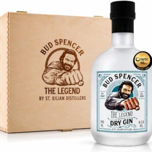 Bud Spencer Dry Gin Gift Box – The Legend – [41.3% Vol, Distilled 0.7 L] Premium Gin Offers – Bud Spencer and Terence Hill Fan Item – Gift for Men – Gift Set Men