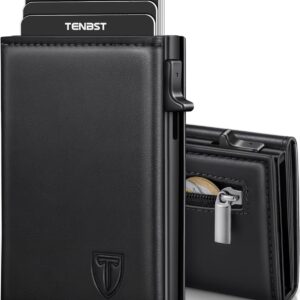 TENBST Men's Slim Wallet with Coin Compartment & RFID Protection