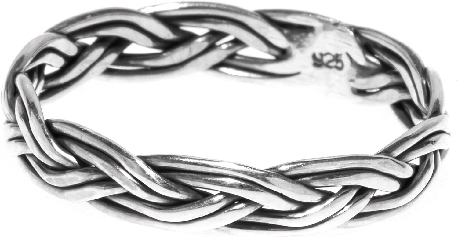 Windalf RANA Narrow Braided Ring 4mm Viking Jewellery 925 Sterling Silver – Bild 7