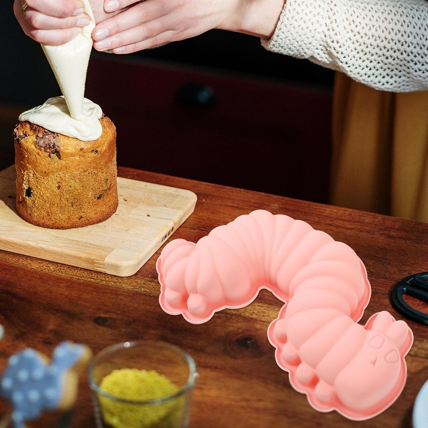 Set of 2 Silicone Caterpillar Baking Moulds for Jelly and Pastries – Bild 8