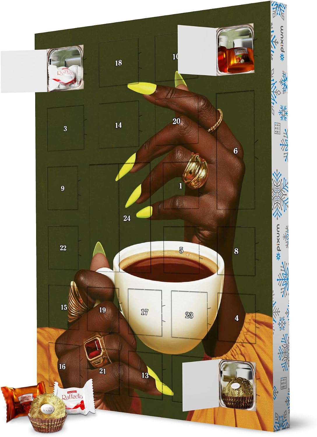 Adventskalender XXL mit Pralinen von Ferrero Kaffee Pause mit Goldschmuck artboxONE Adventskalender Essen & Trinken