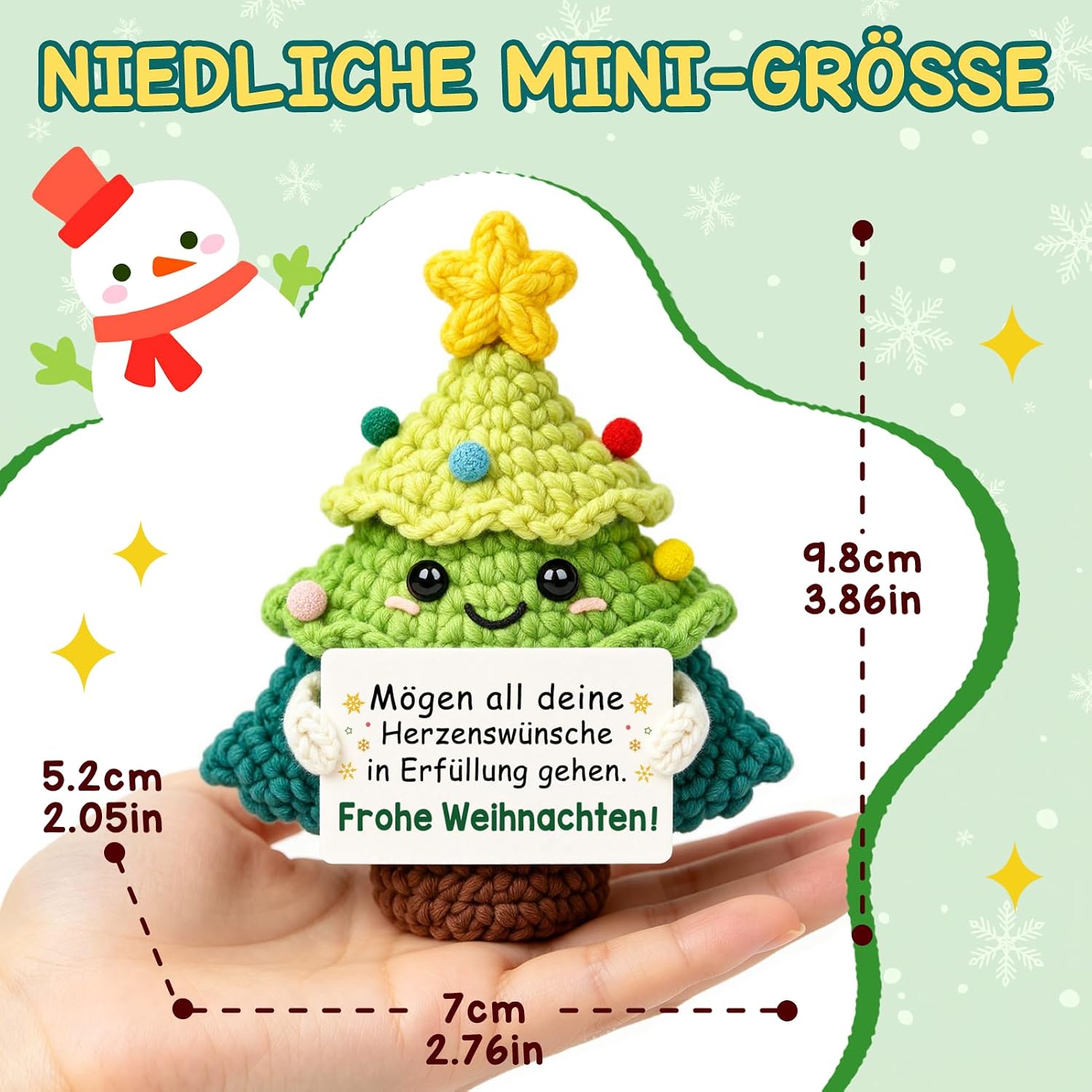 Gifts for Women Men - Hand Crocheted Christmas Tree, Lucky Charm, Christmas Gifts for Girlfriend, Boyfriend, Grandma, Grandpa, Mum, Dad, Colleague, Sister – Bild 2