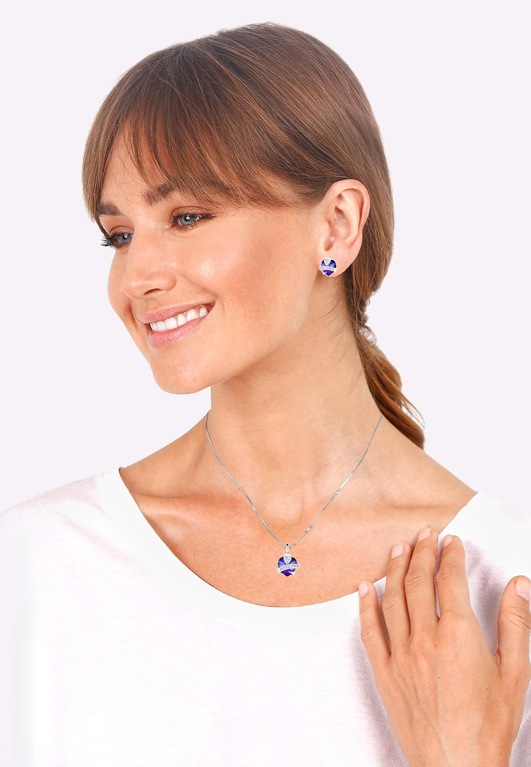 Elli Women's Jewellery Set, Heart, Glamorous Swarovski Crystal in 925 Silver – Bild 5